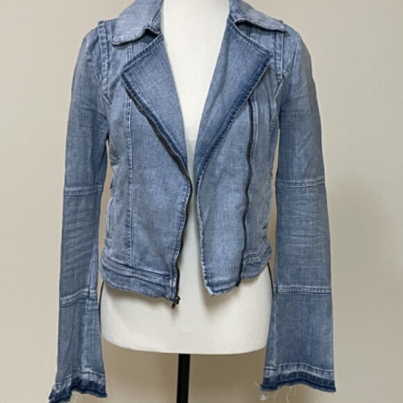 Guess denim moto jacket ASO Lydia Martin - Picture 2 of 11